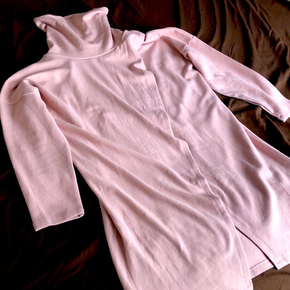 Powder Pink Turtleneck Cross Front Tunic - Picture 1 of 1